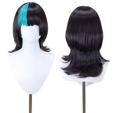 Anime Cosplay Blue Hair - Peruka Anime Kirara Hoshi, niebiesko-czarna, średniej